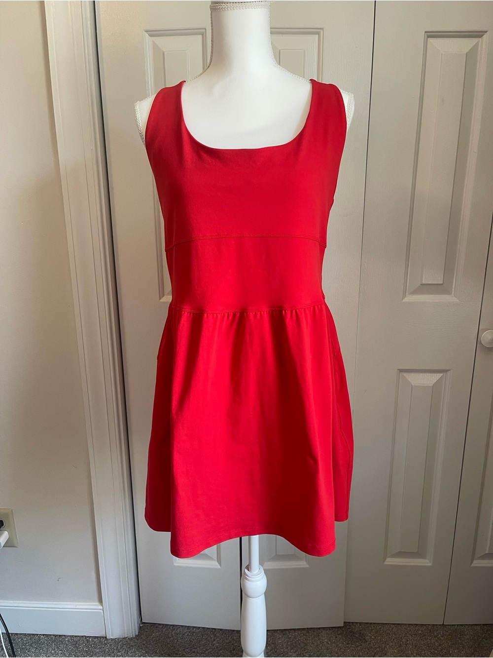 Fabletics Bright Red Scoop-Neck Dress